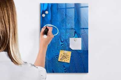 Dry erase board magnetic Blue board for photos and notes