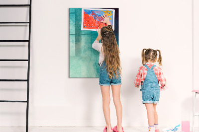 Magnetic dry erase board A colorful board for photos and notes