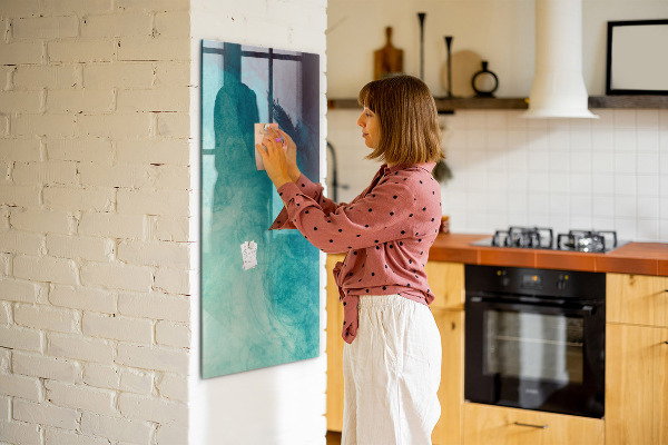 Magnetic dry erase board A colorful board for photos and notes