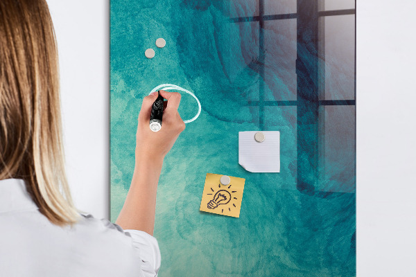 Magnetic dry erase board A colorful board for photos and notes