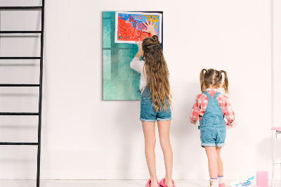 Magnetic dry erase board A colorful board for photos and notes