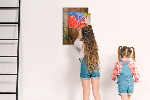 Magnetic dry erase board Stylish board for photos and notes