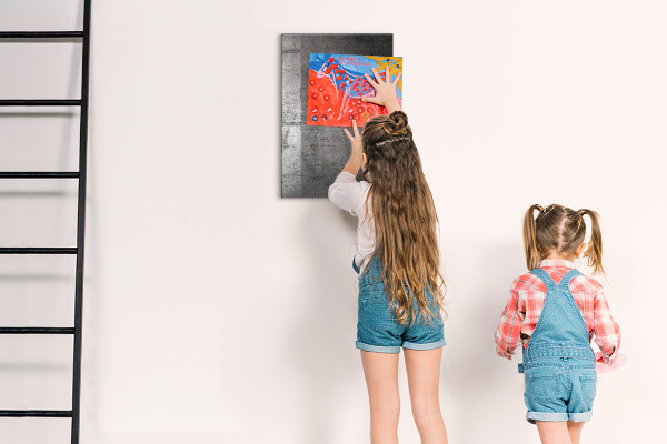 Magnetic dry erase board Modern board for photos and notes