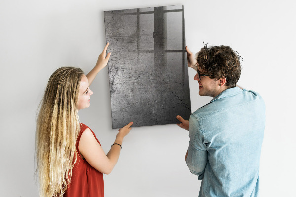 Magnetic dry erase board Modern board for photos and notes