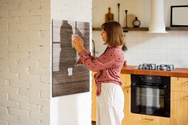 Magnetic dry erase board Modern board for photos and notes