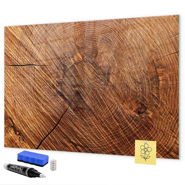 Dry erase board magnetic Photo organizer on a wooden board
