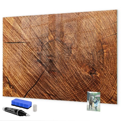 Dry erase board magnetic Photo organizer on a wooden board