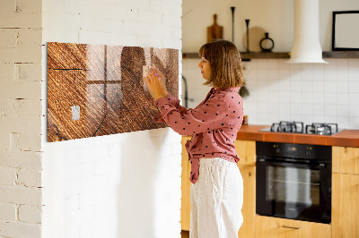 Dry erase board magnetic Photo organizer on a wooden board