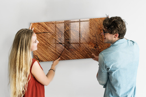 Dry erase board magnetic Photo organizer on a wooden board