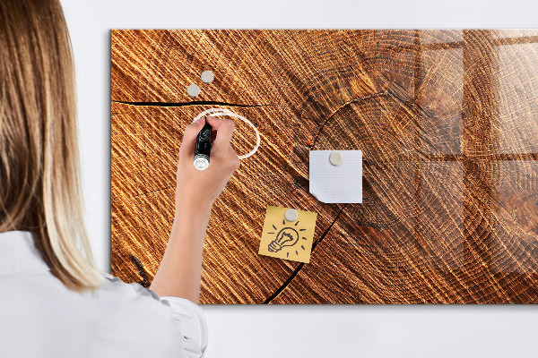 Dry erase board magnetic Photo organizer on a wooden board