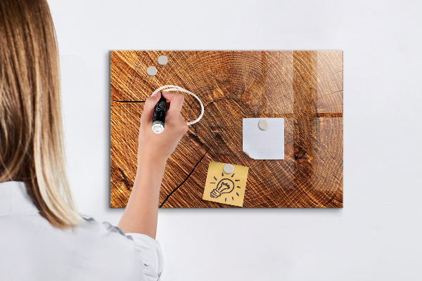 Dry erase board magnetic Photo organizer on a wooden board