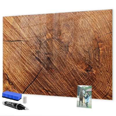 Dry erase board magnetic Photo organizer on a wooden board
