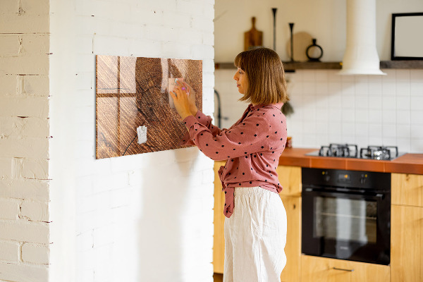 Dry erase board magnetic Photo organizer on a wooden board