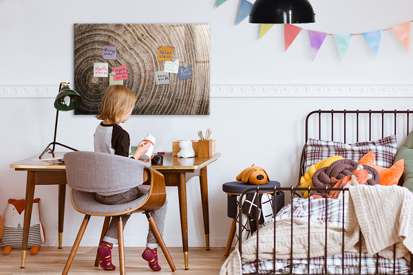Magnetic dry erase board Memo board with magnets and photos