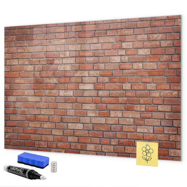 Dry erase board magnetic A note board on a brick wall