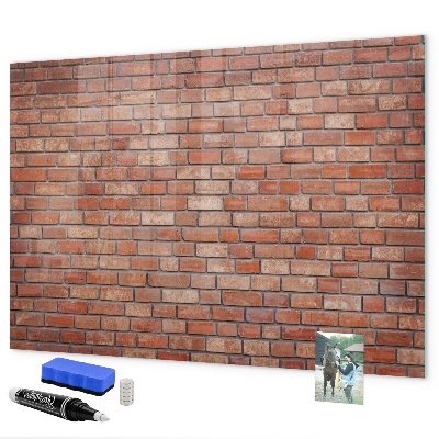 Dry erase board magnetic A note board on a brick wall