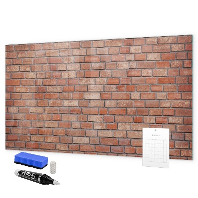 Dry erase board magnetic A note board on a brick wall