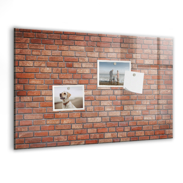 Dry erase board magnetic A note board on a brick wall