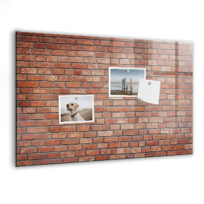 Dry erase board magnetic A note board on a brick wall