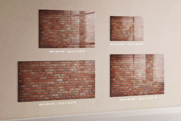 Dry erase board magnetic A note board on a brick wall