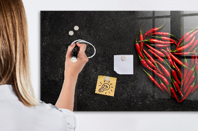 Dry erase board magnetic A heart of peppers and photos of memories