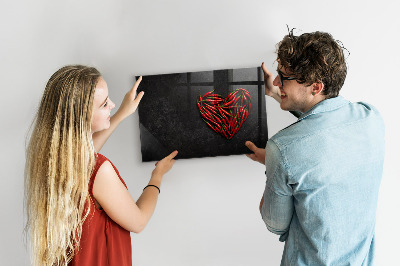 Dry erase board magnetic A heart of peppers and photos of memories
