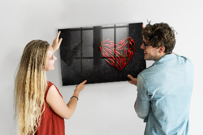 Dry erase board magnetic A heart of peppers and photos of memories