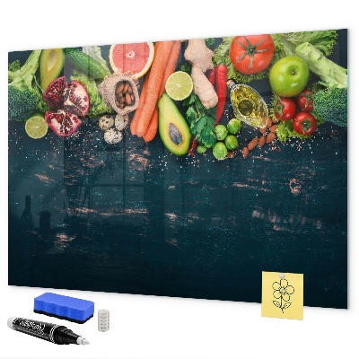 Dry erase board magnetic Colorful culinary inspirations on the wall