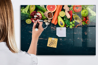 Dry erase board magnetic Colorful culinary inspirations on the wall