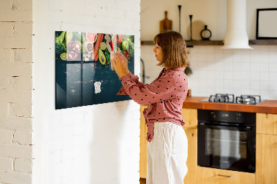 Dry erase board magnetic Colorful culinary inspirations on the wall