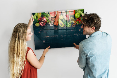Dry erase board magnetic Colorful culinary inspirations on the wall