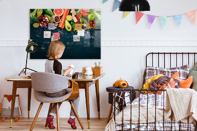 Dry erase board magnetic Colorful culinary inspirations on the wall