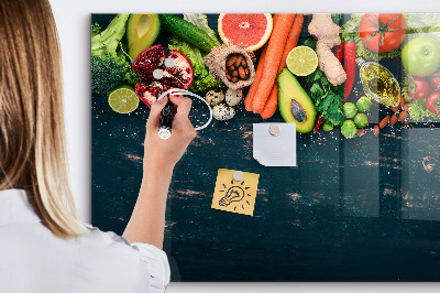 Dry erase board magnetic Colorful culinary inspirations on the wall