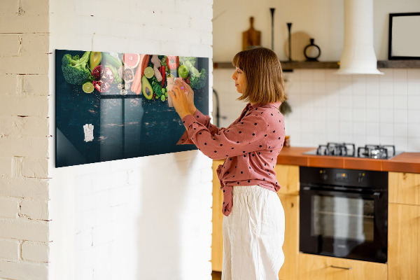 Dry erase board magnetic Colorful culinary inspirations on the wall