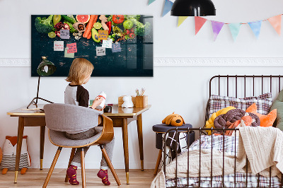 Dry erase board magnetic Colorful culinary inspirations on the wall
