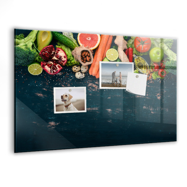 Dry erase board magnetic Colorful culinary inspirations on the wall
