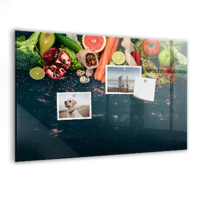 Dry erase board magnetic Colorful culinary inspirations on the wall