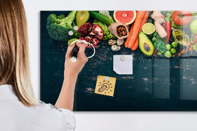 Dry erase board magnetic Colorful culinary inspirations on the wall