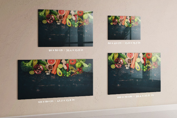 Dry erase board magnetic Colorful culinary inspirations on the wall