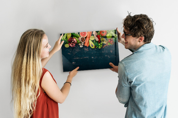 Dry erase board magnetic Colorful culinary inspirations on the wall
