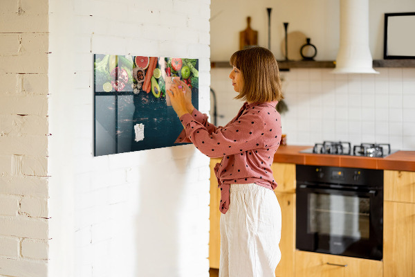 Dry erase board magnetic Colorful culinary inspirations on the wall