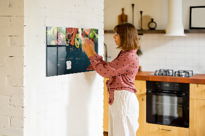Dry erase board magnetic Colorful culinary inspirations on the wall