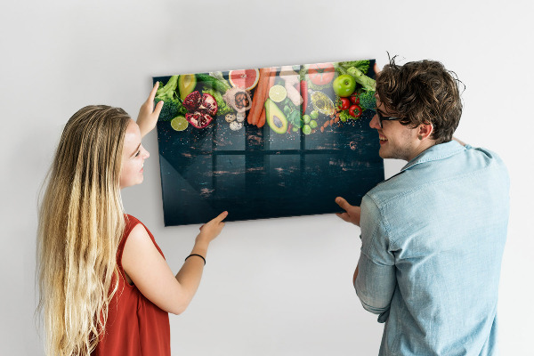 Dry erase board magnetic Colorful culinary inspirations on the wall