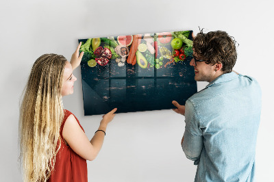 Dry erase board magnetic Colorful culinary inspirations on the wall