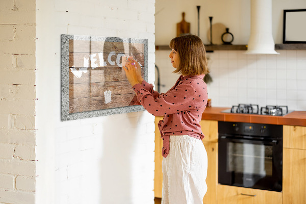 Magnetic dry erase board Welcome board with space for photos