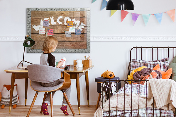 Magnetic dry erase board Welcome board with space for photos