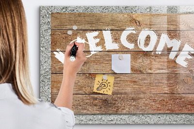 Magnetic dry erase board Welcome board with space for photos