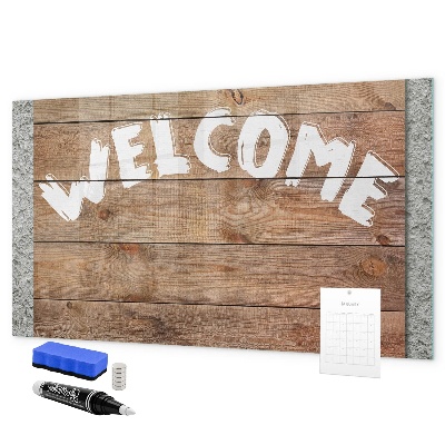 Magnetic dry erase board Welcome board with space for photos