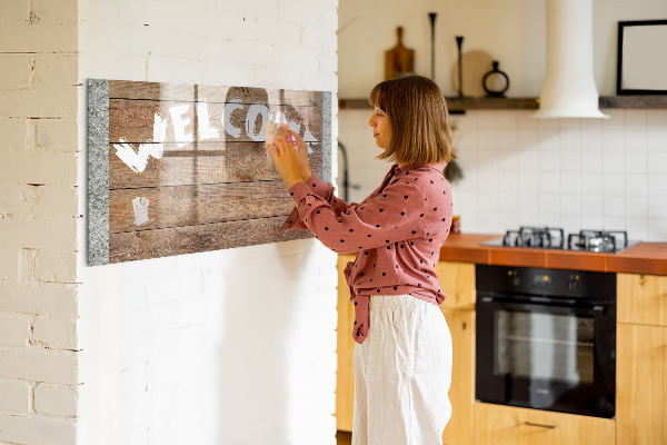 Magnetic dry erase board Welcome board with space for photos