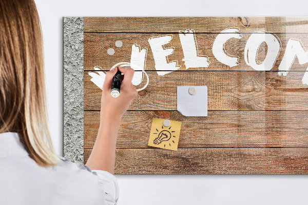 Magnetic dry erase board Welcome board with space for photos